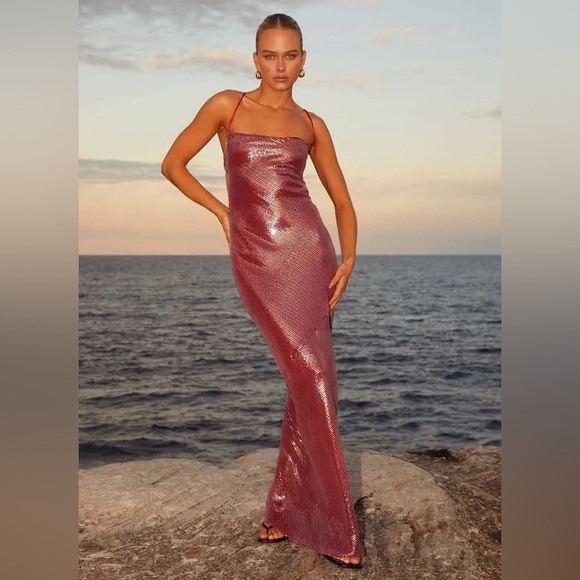 Peppermayo Dresses & Skirts - Peppermayo - Jada Sequin Maxi Dress - Red